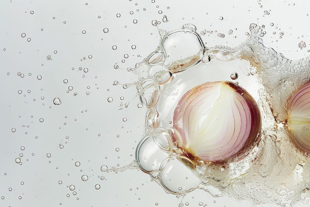 Halved onion oil bubble accessories accessory vegetable.