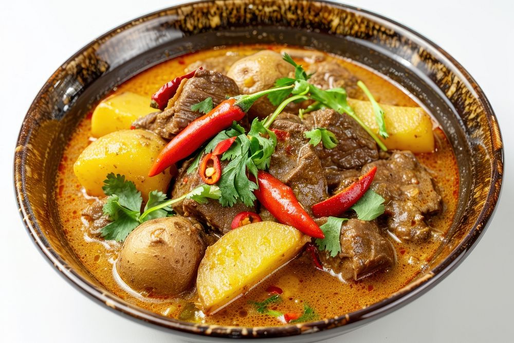 Beef potato with coconut milk food produce mutton.