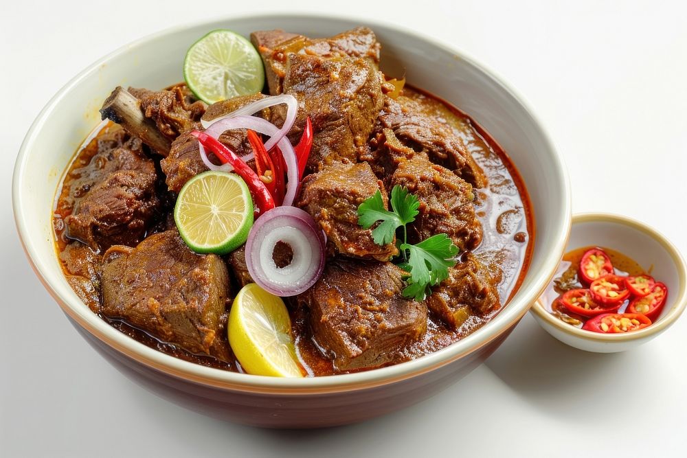 Beef stew rendang food mutton meat.