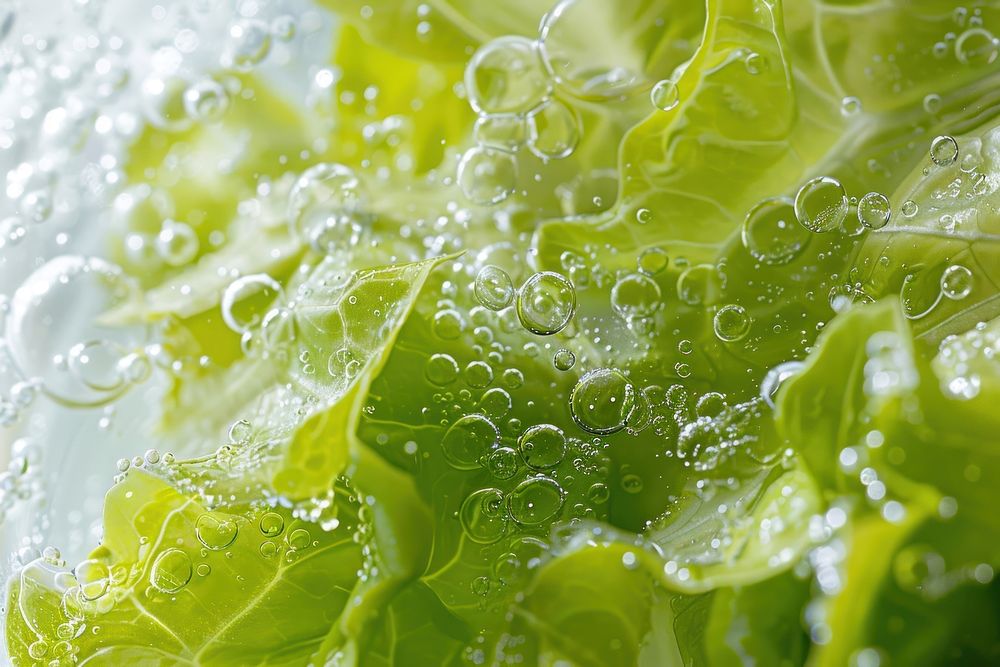 Lettuce oil bubble lettuce vegetable produce.