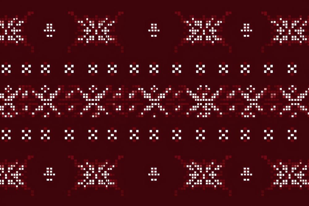 Christmas knitted pattern scoreboard maroon.