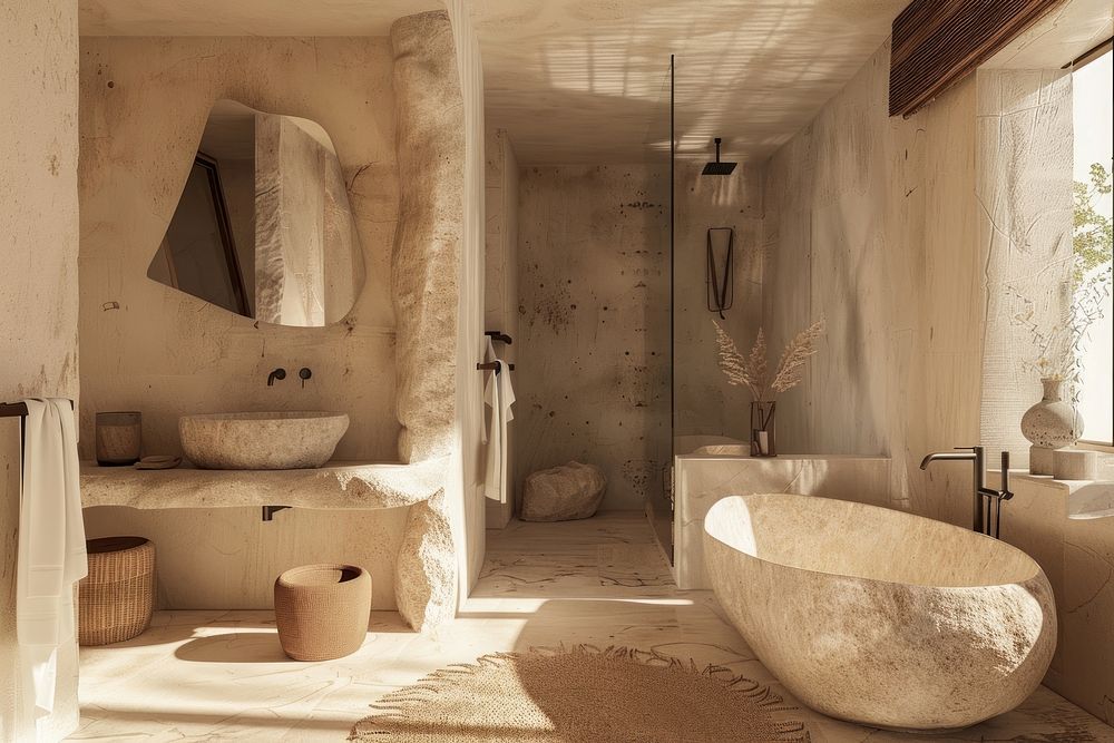 A modern bathroom bathtub bathing indoors.