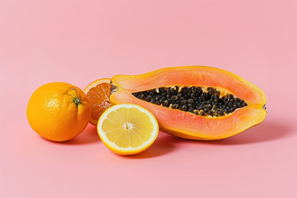 A papaya orange produce fruit.