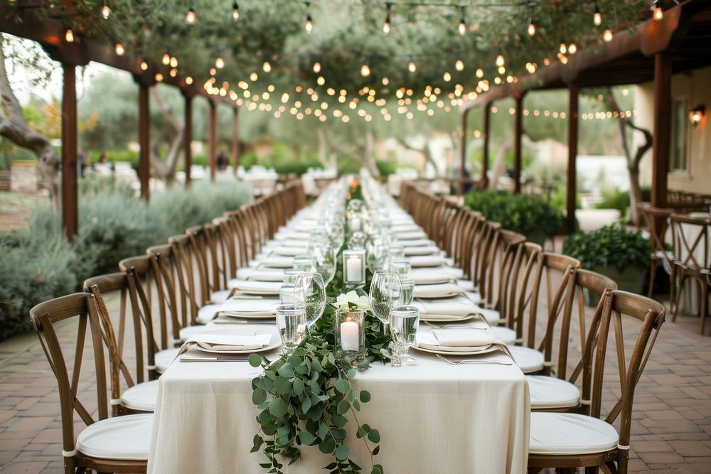A rustic wedding table chair architecture restaurant.
