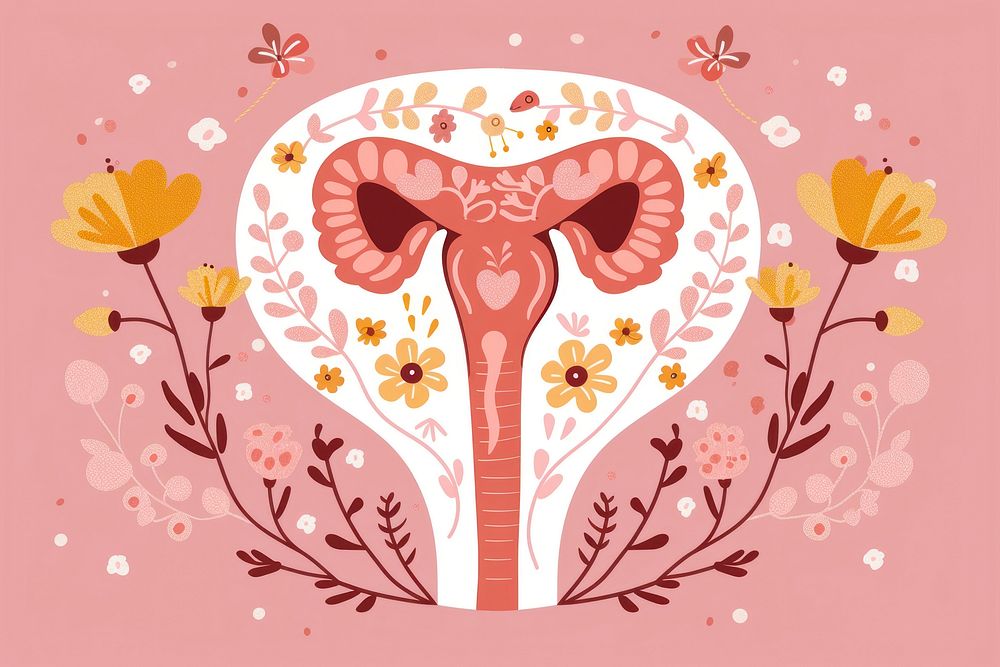 Uterus flower art graphics.