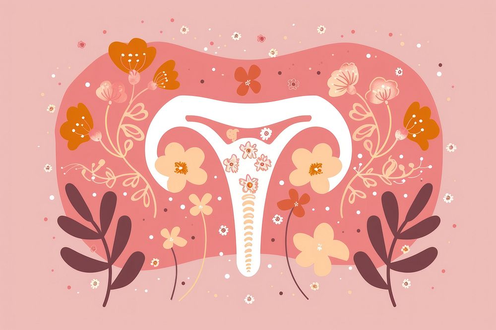 Uterus flower art graphics.