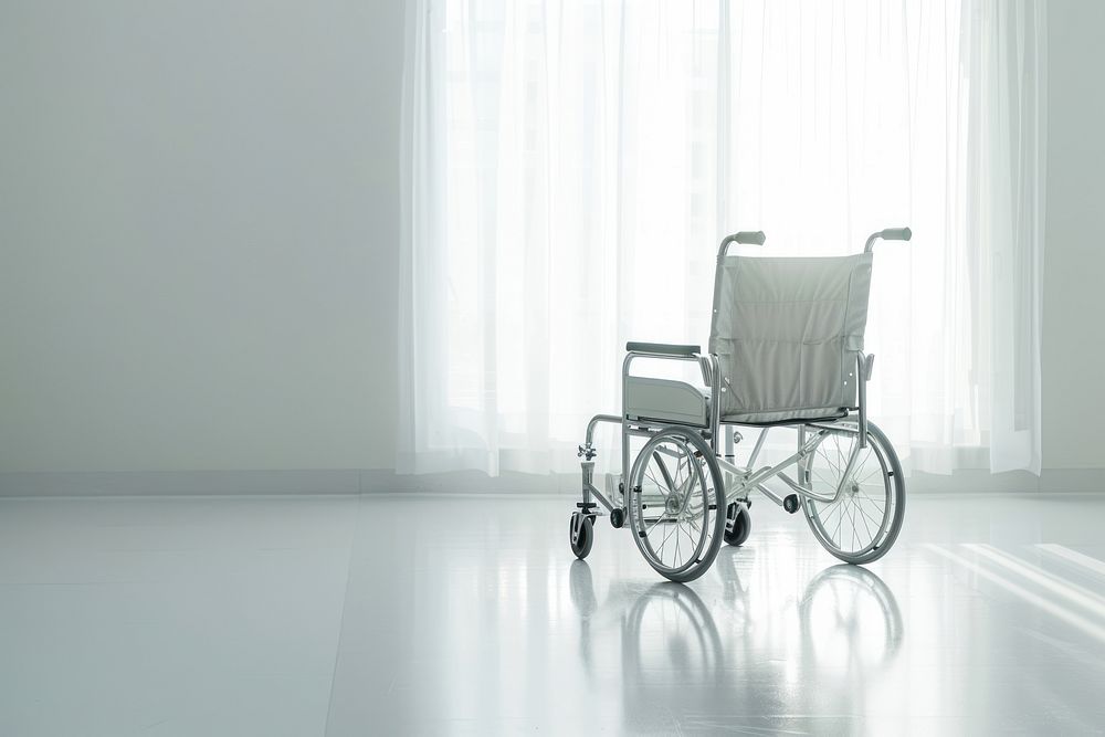 Wheelchair in hospital furniture.