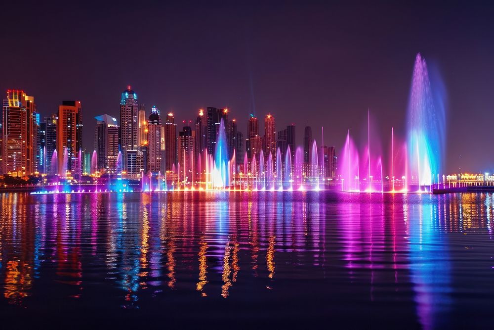 Dubai Dancing Fountain fountain architecture metropolis.