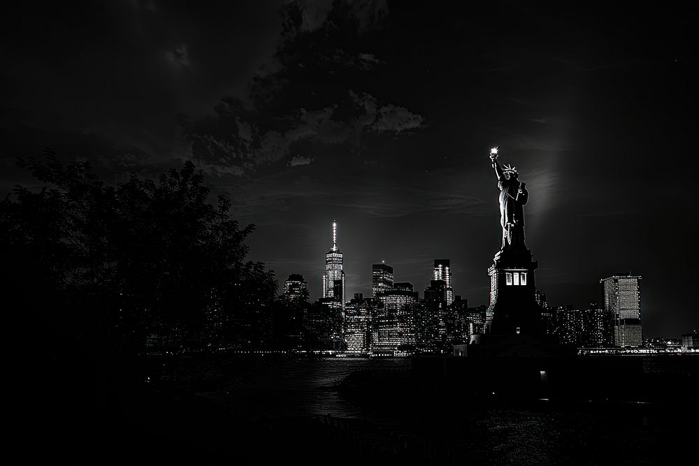 The Statue of Liberty statue city architecture.