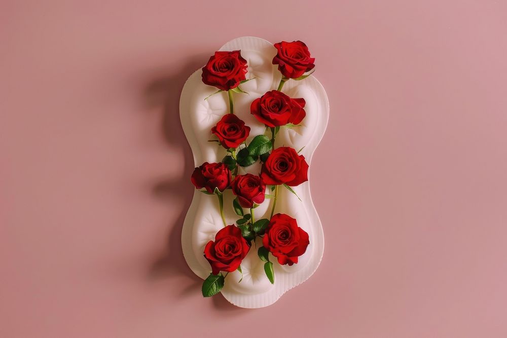 Sanitary pad rose blossom flower.