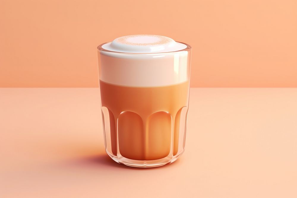 Latte glass cup beverage.
