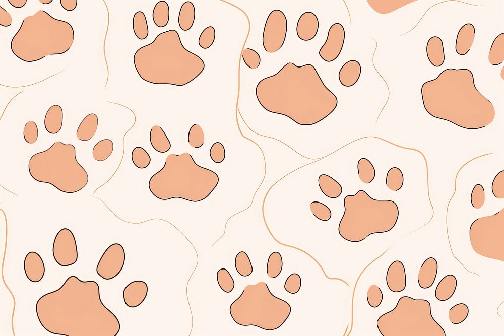 Colored paw print background wildlife animal mammal.