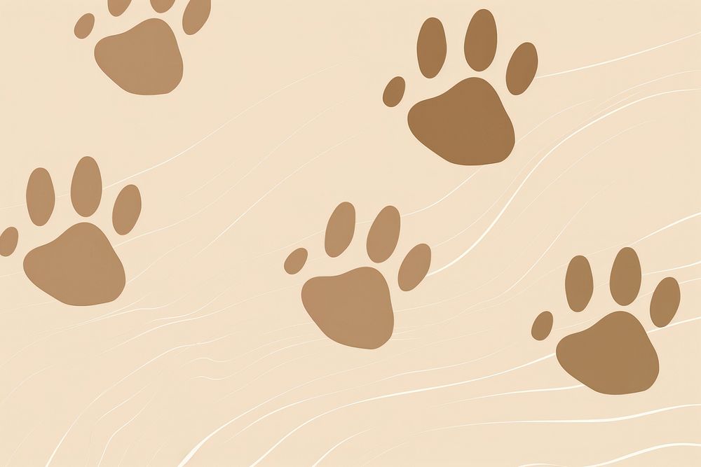 Brown colored paw print background footprint.