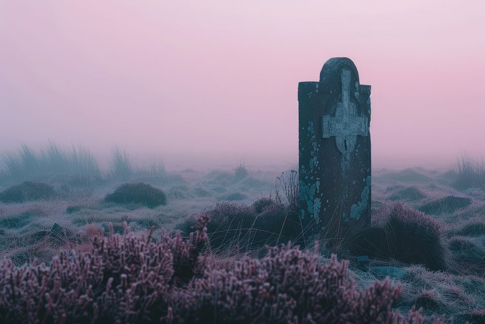 Aesthetic grave landscape wallpaper gravestone tombstone outdoors.