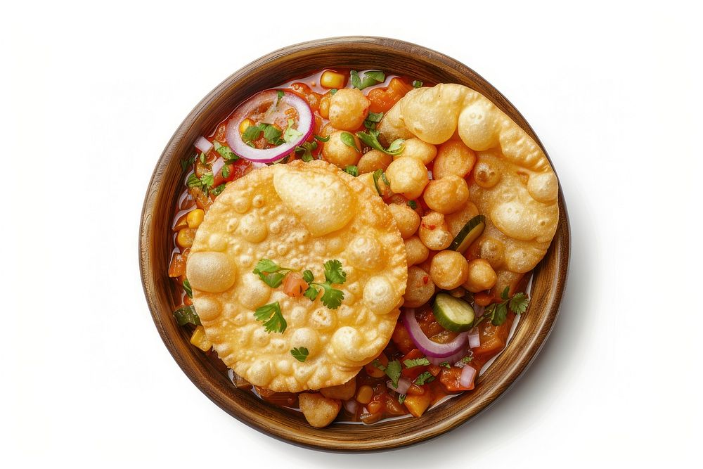 Chole bhature food curry plate.