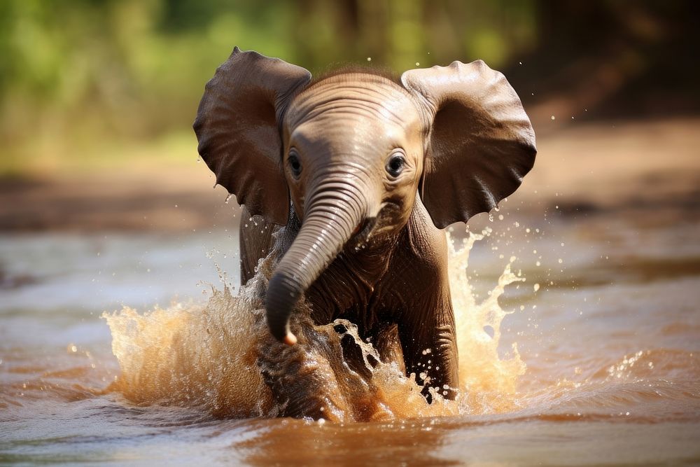 A Baby African elephant wildlife animal mammal.
