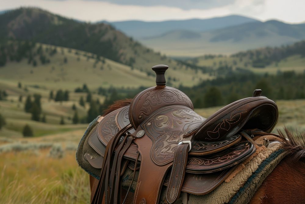 Horse Saddle in the Wyoming Mountainsides saddle.