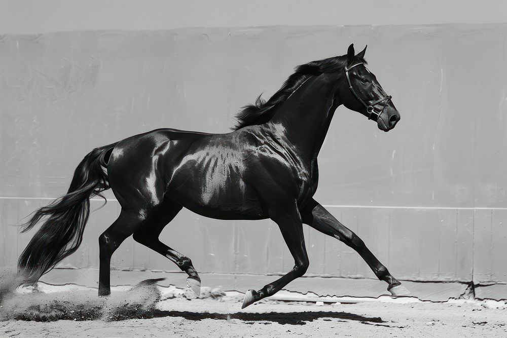 Portrait of the Spanish running horse stallion animal mammal.