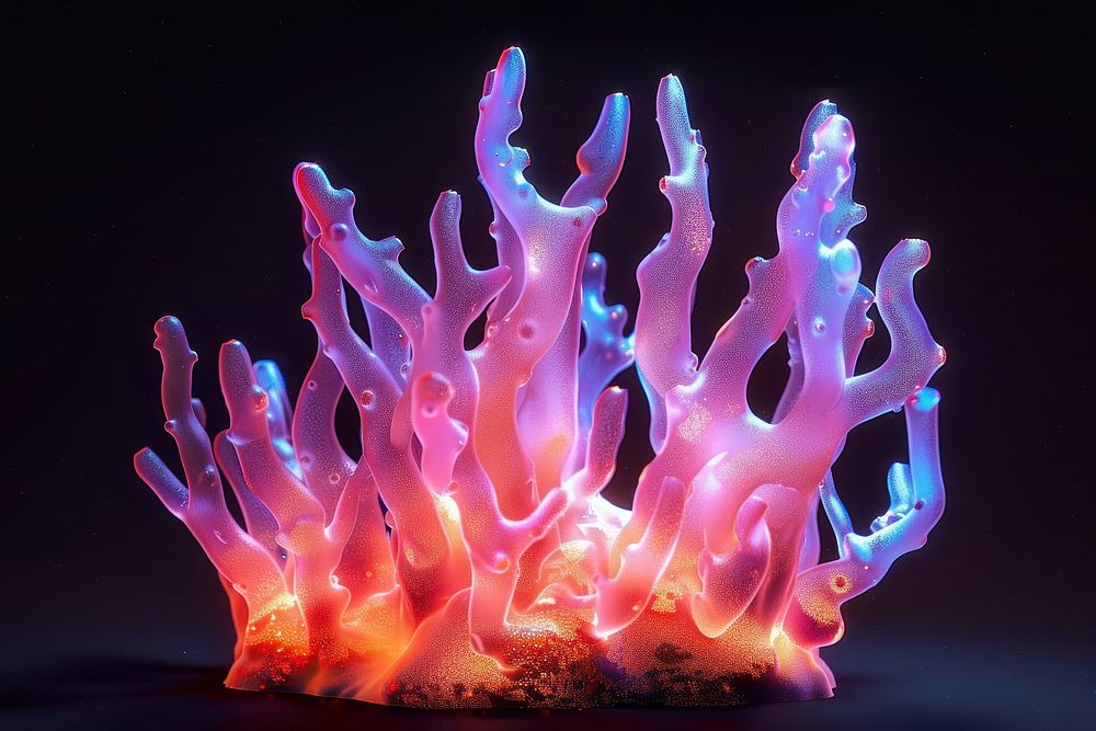 Neon coral invertebrate outdoors animal.
