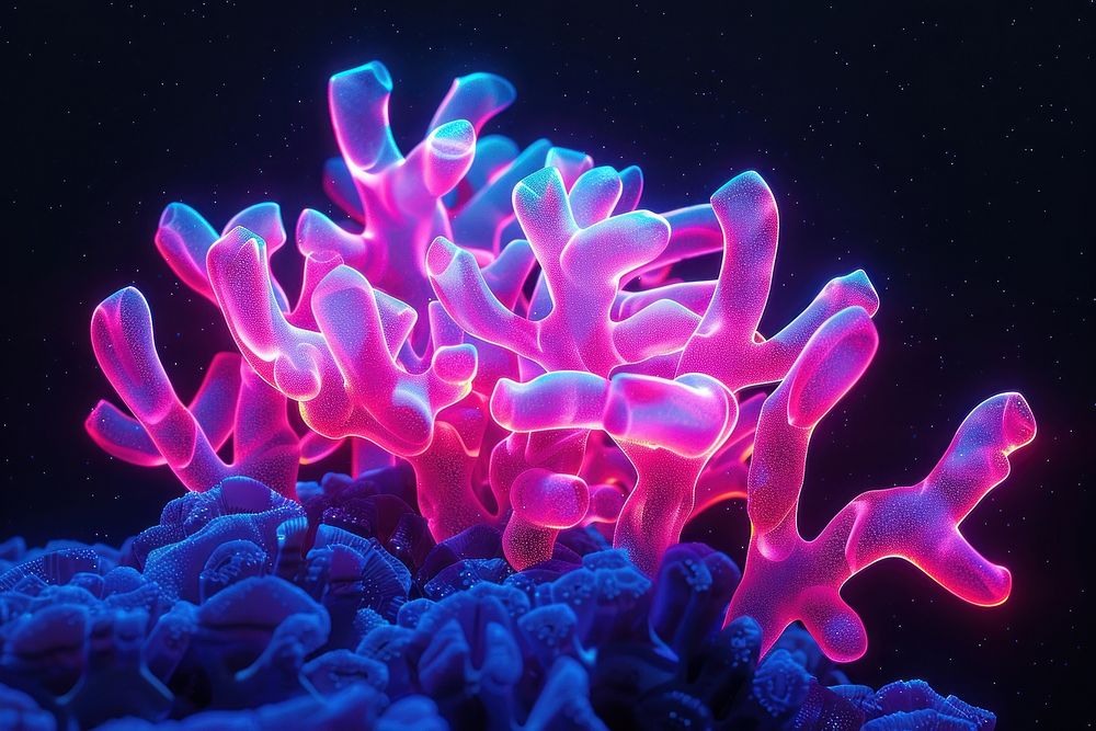 Neon coral light invertebrate outdoors.