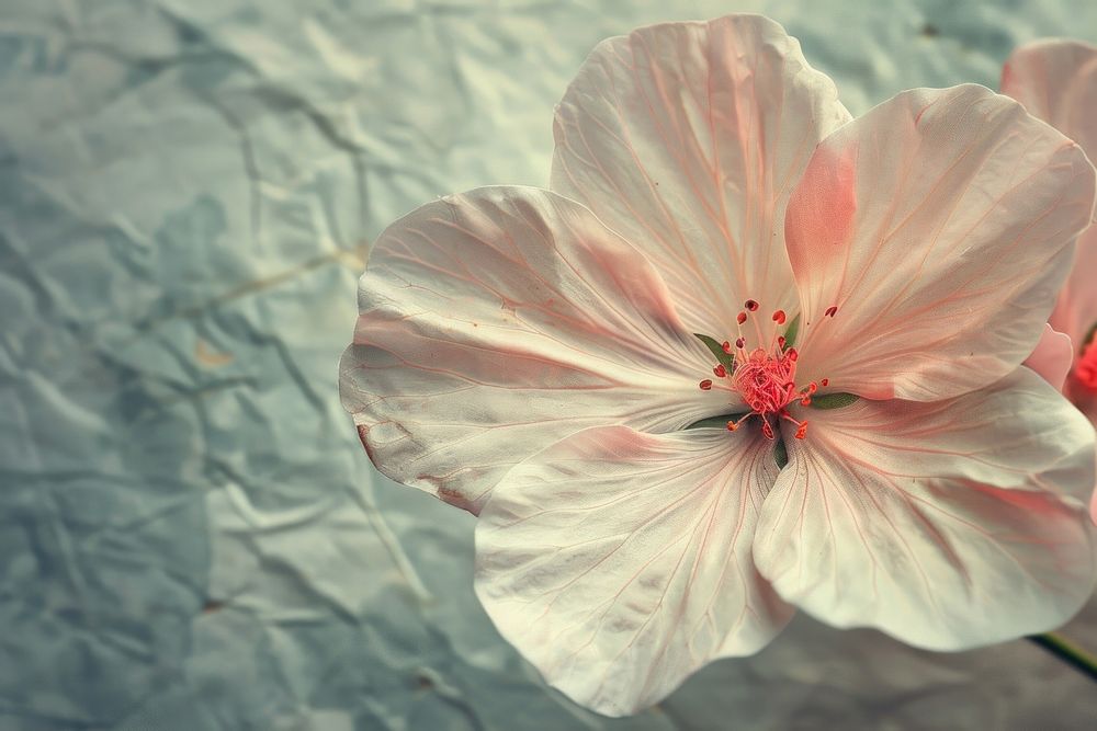 Vintage paper flower geranium hibiscus.