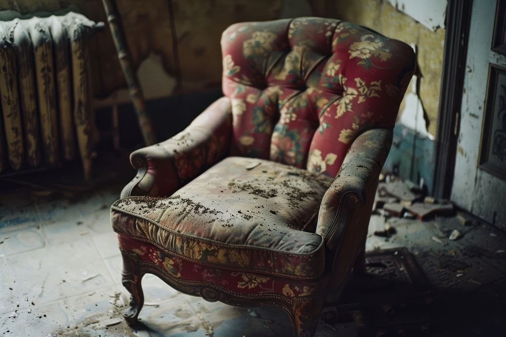 Vintage furniture art armchair painting.