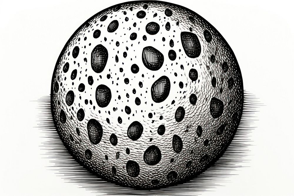 Ink drawing astronomy illustrated sphere sketch.