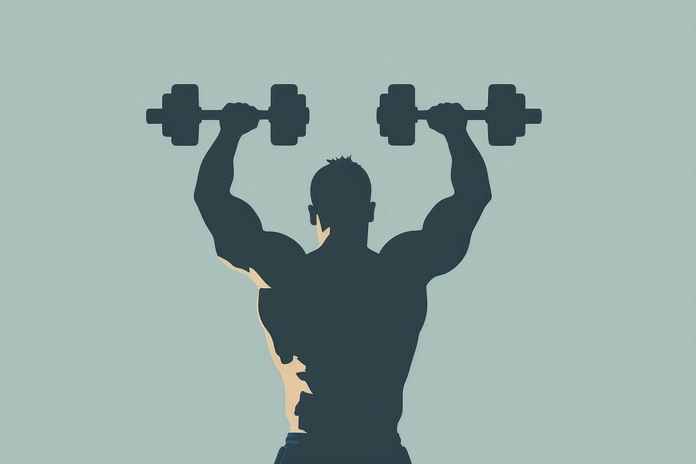 Silhouette man icon vector exercise fitness person.