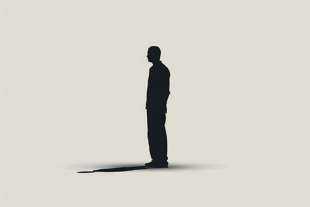 Silhouette man icon vector backlighting standing person.
