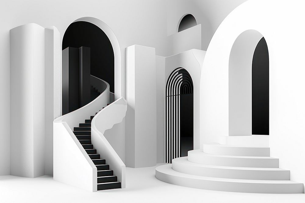 Arch architecture staircase building. | Free Photo Illustration - rawpixel