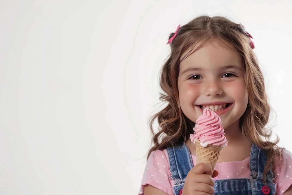 Kid girl smile cream ice cream dessert.