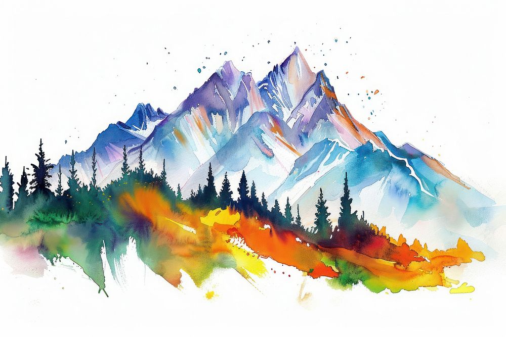 Mountain mountain range painting outdoors.