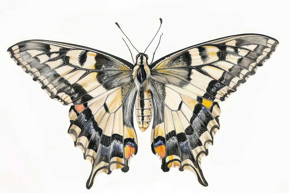 Butterfly invertebrate illustrated drawing.