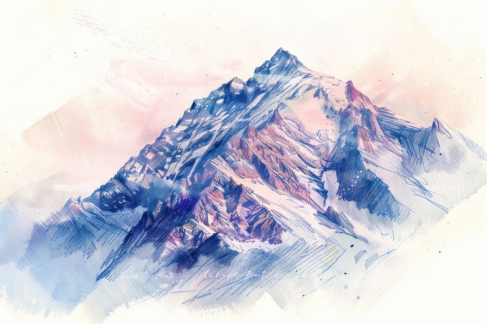 Mountain painting outdoors scenery.