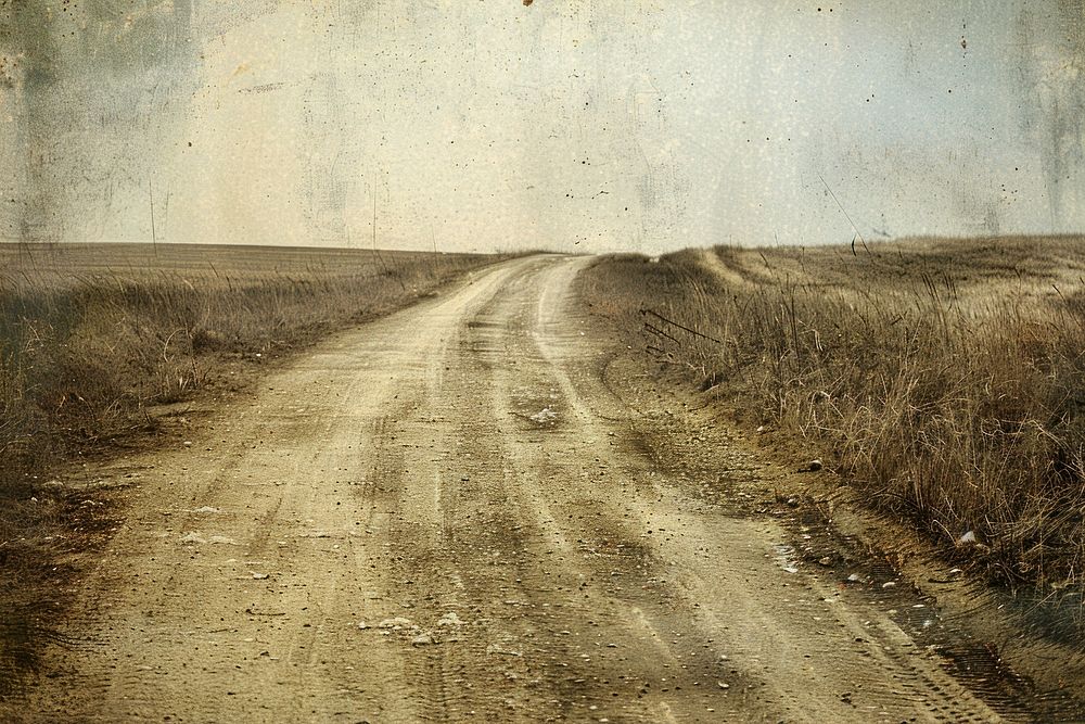 Empty road grassland outdoors painting.