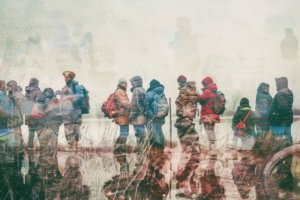 Double Exposure Effect Photography Refugee rights concept accessories accessory clothing.