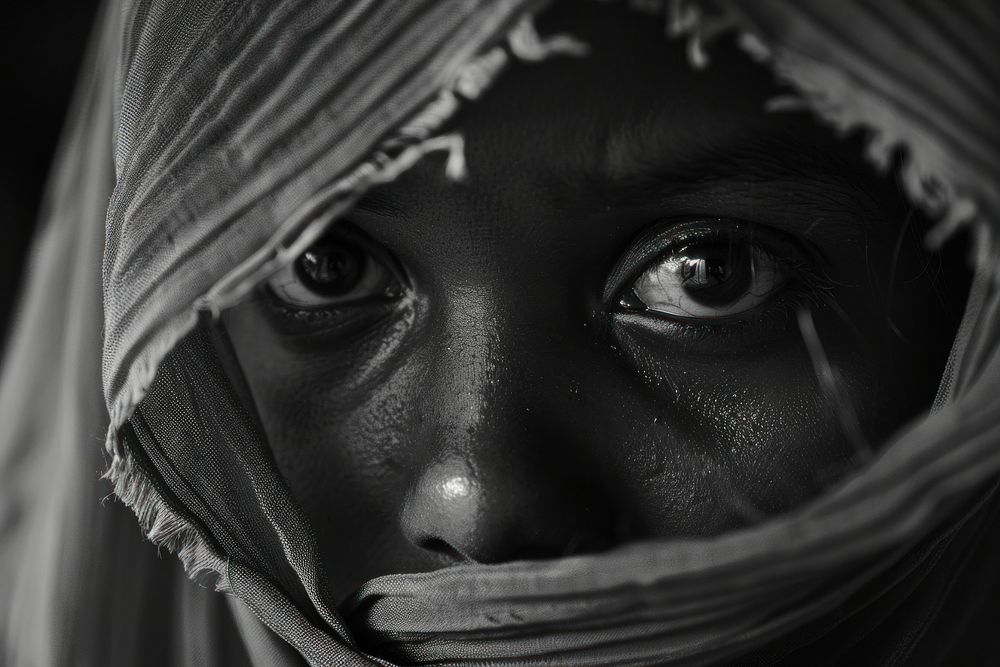 Refugee woman right concept photography portrait person.