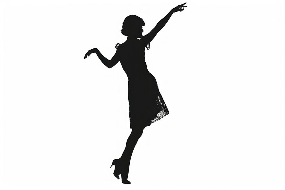 Flapper dress silhouette recreation dancing.