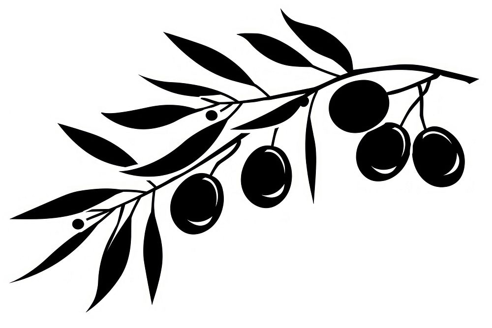 Olive produce stencil animal.