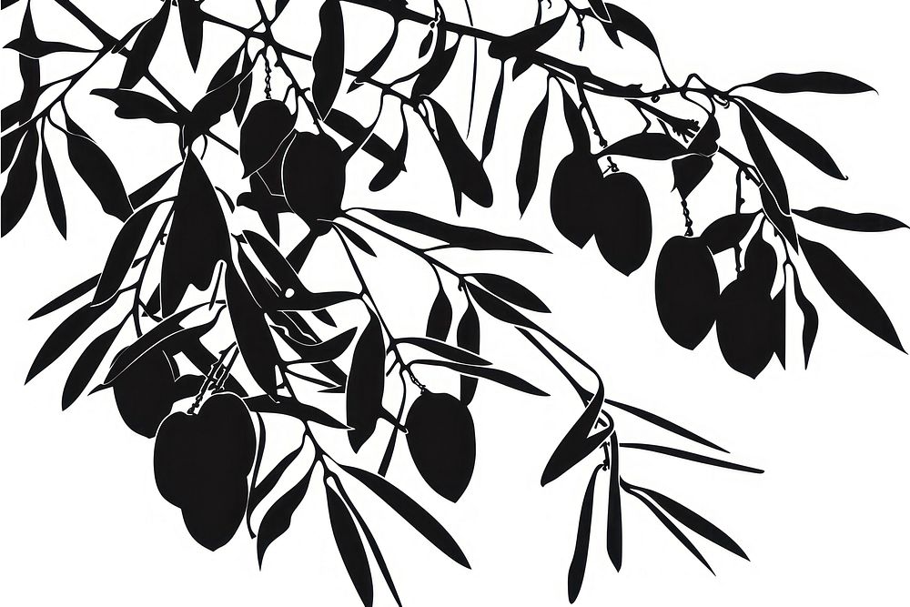 Olive silhouette art stencil.