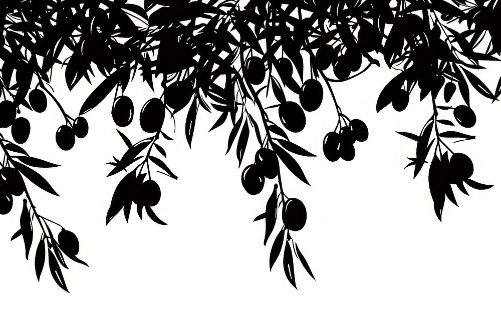 Olive silhouette produce fruit.