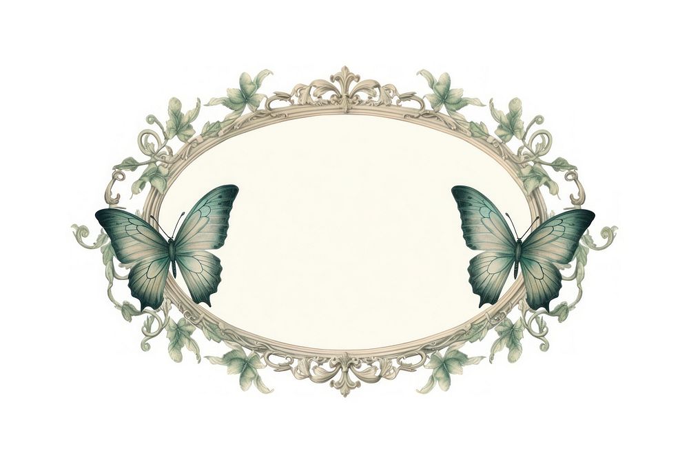 Vintage butterfly frame green oval accessories chandelier.