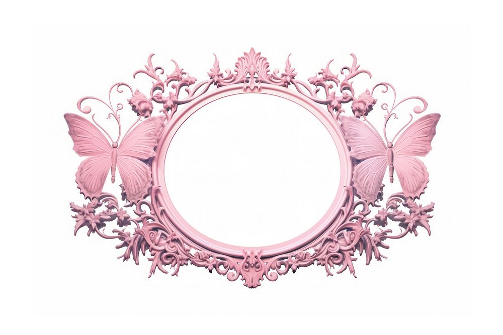 Vintage butterfly frame pink oval photography chandelier.
