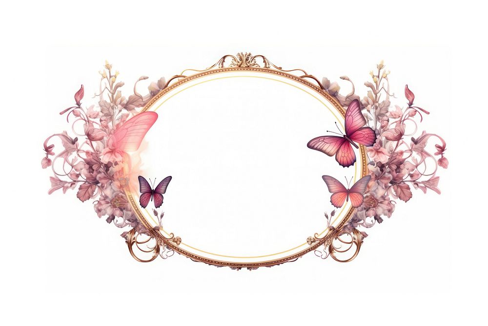 Vintage butterfly frame pink oval accessories chandelier.