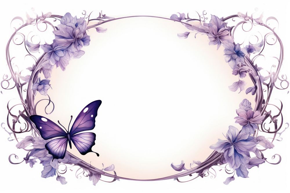 Vintage butterfly frame purple oval accessories accessory.