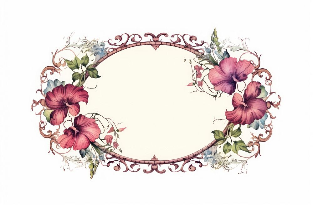 Vintage frame Morning glory oval accessories accessory.