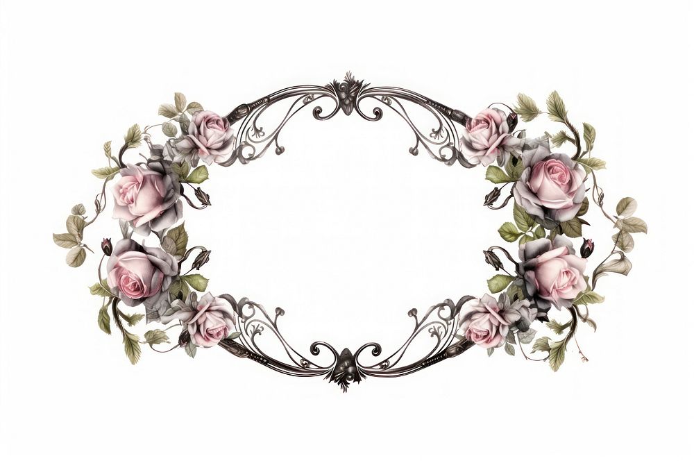 Vintage frame black roses accessories accessory furniture.
