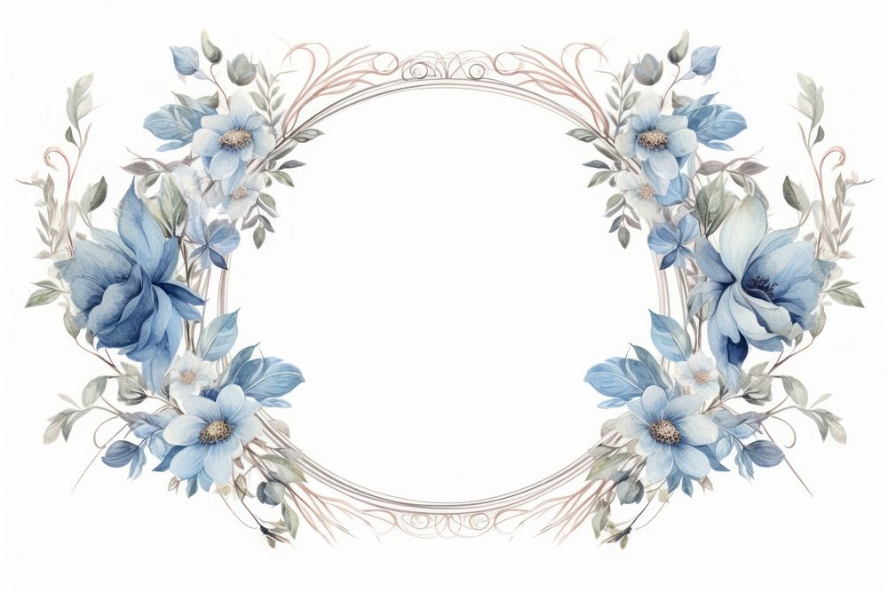 Vintage frame blue botanical accessories accessory porcelain.