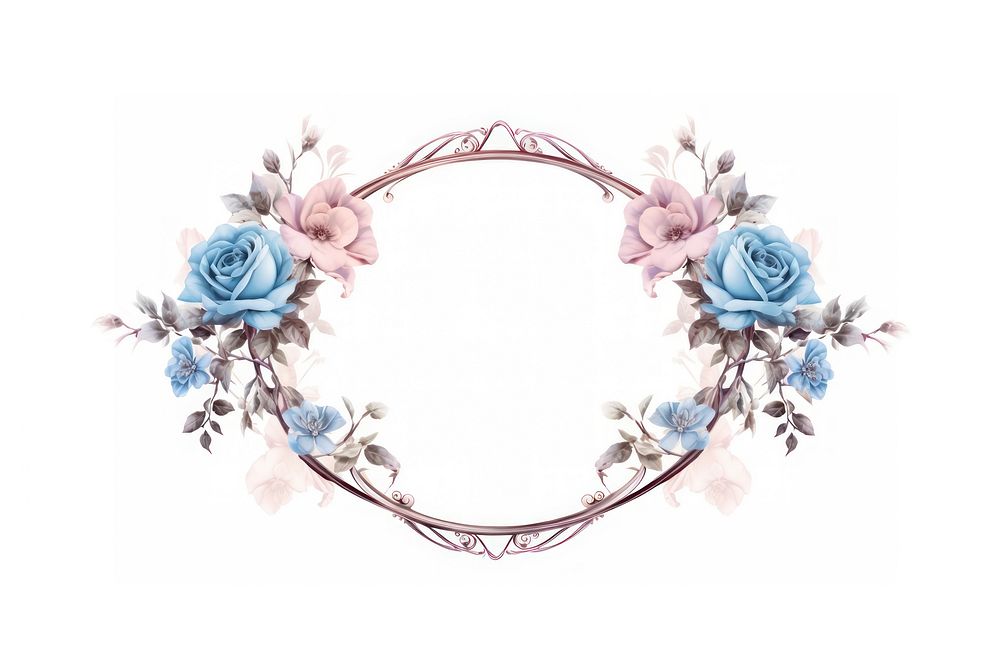 Vintage frame blue roses accessories accessory blossom.
