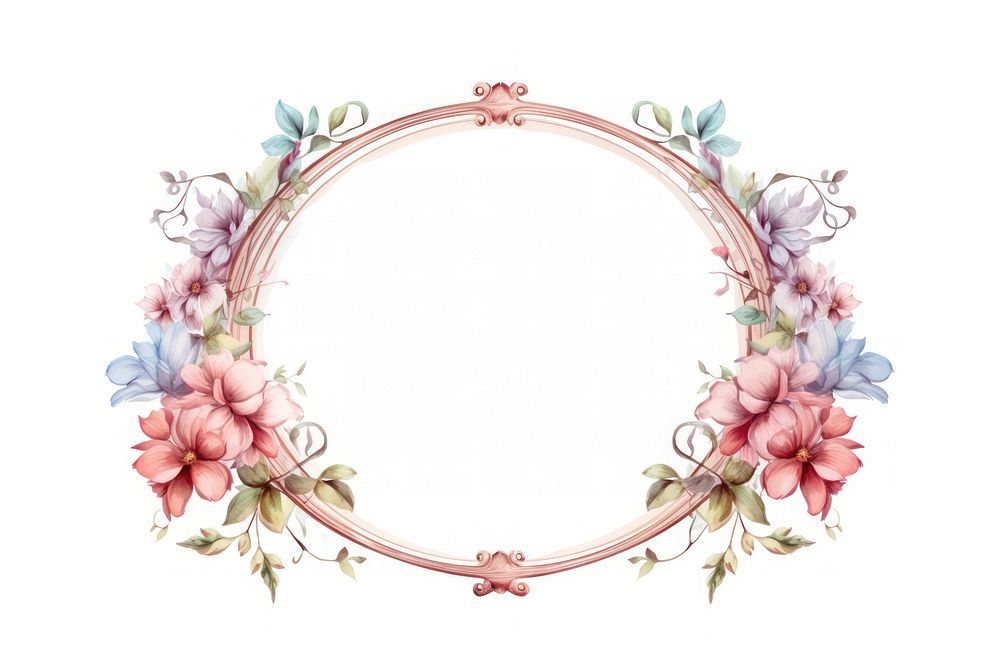 Vintage frame clolorful botanical oval accessories accessory.